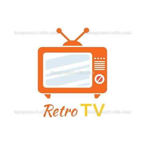 Retro tv logo design flat icon. Vintage tv, old tv, retro television, television antenna, screen ...