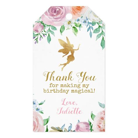 Fairy Party Favor Tags, Fairy Thank You Tags | Zazzle | Fairy garden birthday party, Fairy party ...