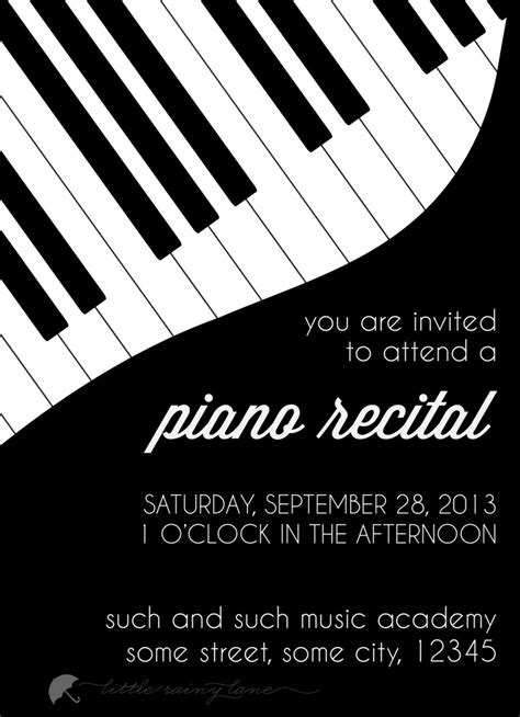 Piano recital invitation custom | Etsy