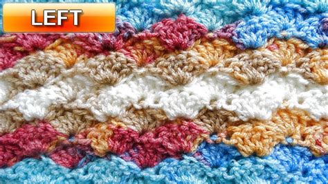 Shell Crochet Stitch - Crochet Pattern & tutorial - Left Handed Crochet Tutorial - YouTube