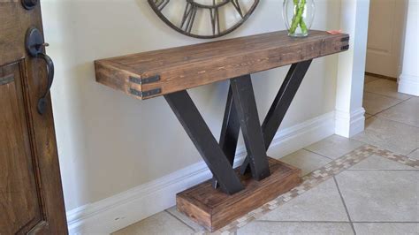 Rustic 2x4 Console Table Build #2x4andMore - YouTube | Diy entryway ...