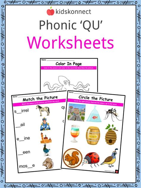 Phonics QU sounds Worksheets & Activities For Kids