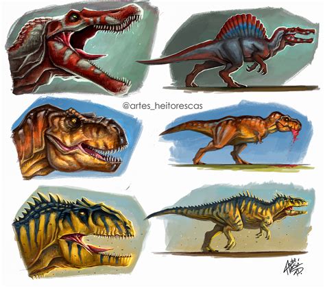 ArtStation - JURASSIC PARK KINGS - SPINOSAURUS, T-REX AND GIGANOTOSAURUS