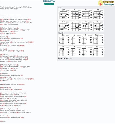 Chord: Till I Find You - Austin Mahone - tab, song lyric, sheet, guitar, ukulele | chords.vip