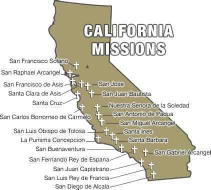 Mission Churches In California Map - Map