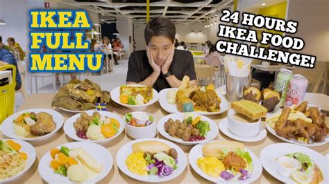 IKEA SINGAPORE FULL MENU CHALLENGE! | Every Single Food Item at IKEA! | 24 Hours IKEA Challenge ...