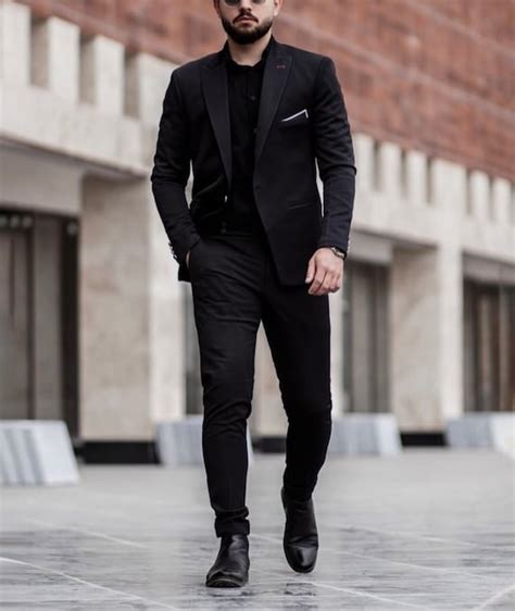 MEN SUITS BLACK 2 Piece Formal Fashion Slim Fit Party Wear | Etsy