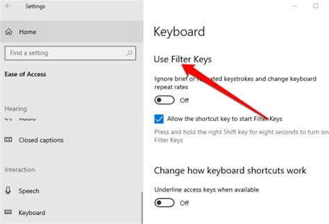 What are Filter Keys and How to Turn Them Off in Windows