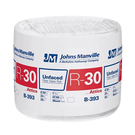 Johns Manville R-30 Unfaced Fiberglass Insulation Roll 23 in. x 25 ft. B393 - The Home Depot