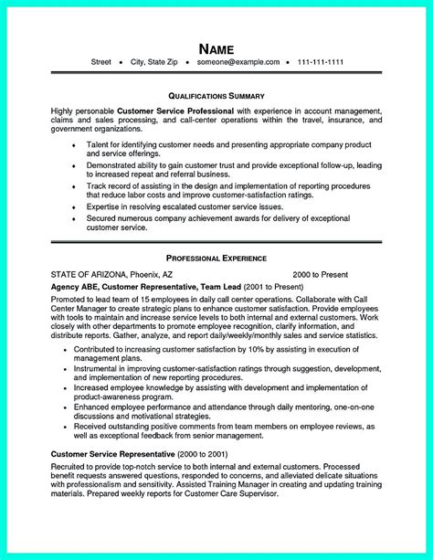 Resume Summary Examples For Customer Service | Resume Template