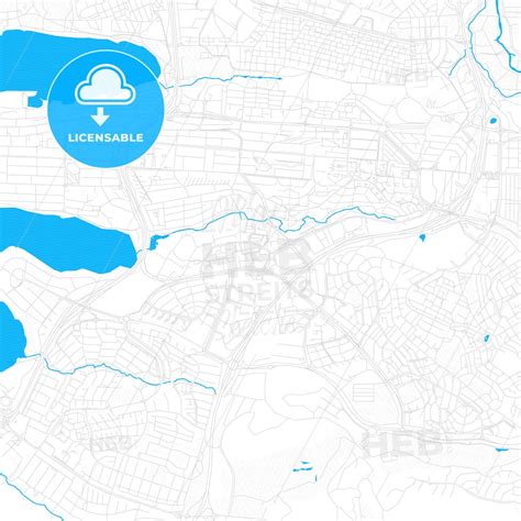 Kópavogur, Iceland PDF vector map with water in focus - HEBSTREITS ...