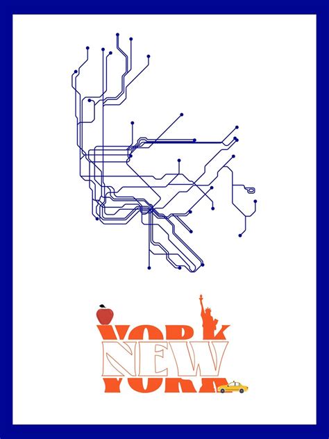 New York City Subway Map Art Print, NYC Poster, Digital Download, Wall Art, Printable Art, New ...