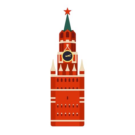 Premium Vector | Spasskaya Tower. Moscow Kremlin clock tower. Russian ...