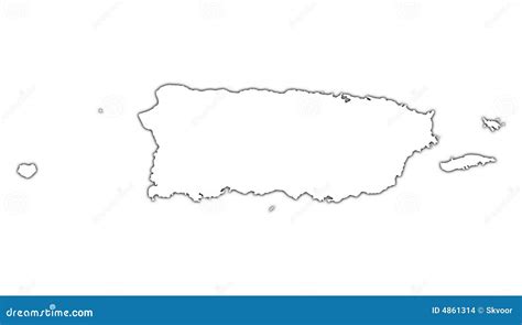 Puerto Rico Outline Map Stock Images - Image: 4861314