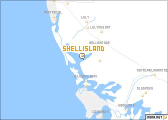 Shell Island (United States - USA) map - nona.net