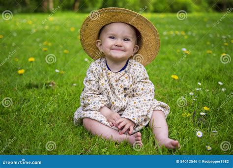 Adorable Baby Girl Smiling in a Park Stock Photo - Image of adorable ...