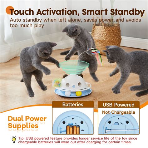 Potaroma Cat Toys 4in1 Automatic Interactive Kitten Toy