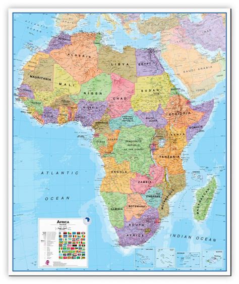 Large Africa Wall Map Political (Canvas)