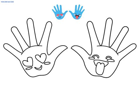 Hand Template For Kids - Printable Coloring Pages