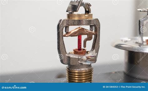 Fire Sprinkler Heads with Fusible Links and Frangible Bulbs Stock Image ...