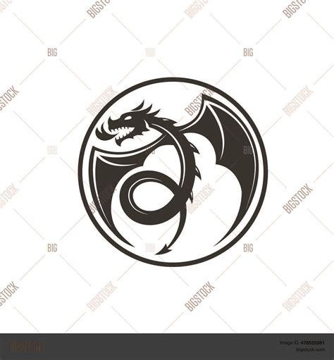 Dragon Head Circle Vector & Photo (Free Trial) | Bigstock