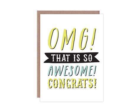 Funny Congratulations Card Funny Congrats Card OMG - Etsy