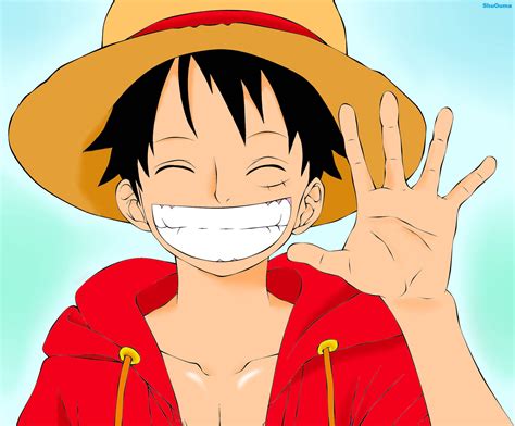 Download One Piece Waving And Smiling Luffy PFP Wallpaper | Wallpapers.com