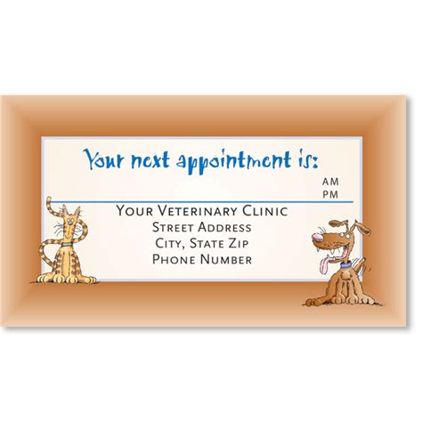 Full-Color Veterinary Appointment Cards - Tippy & Tyler | Veterinary ...