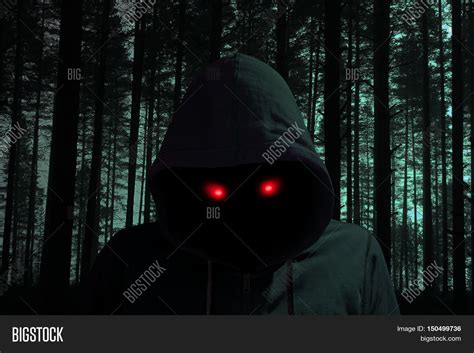 Creepy Dark Man Glowing Red Eyes Image & Photo | Bigstock