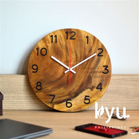 Wall Clock Acacia Wood 13inches Laser Engraved - Design 16 | Lazada PH