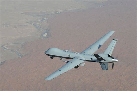 US Air Force strike UAV invades the combat zone of the Aerospace Forces in Syria