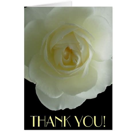 Thank You Cards White Flowers Custom Greeting Card | Zazzle