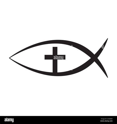 Jesus Fish, Christian Ichthys Fish symbol icon Stock Vector Image & Art - Alamy