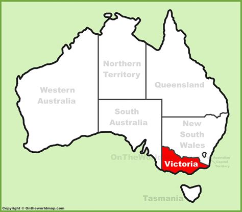 Victoria location on the Australia Map - Ontheworldmap.com