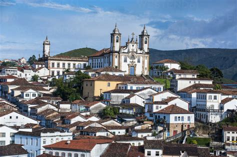 View of the colonial town of Ouro Preto, Minas Gerais, Brazil stock photo