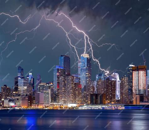 Premium Photo | Wallpaper of lightning on the city