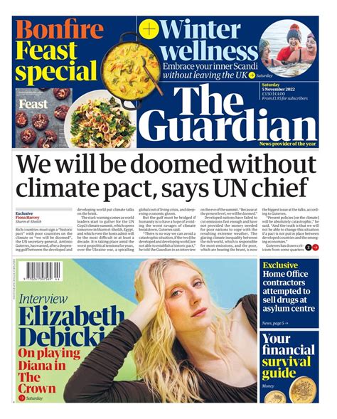 Guardian news on Twitter: "Guardian front page, Saturday 5 November ...