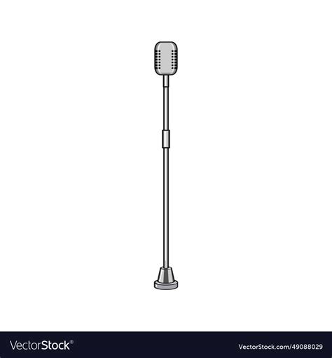 Speak microphone stand cartoon Royalty Free Vector Image