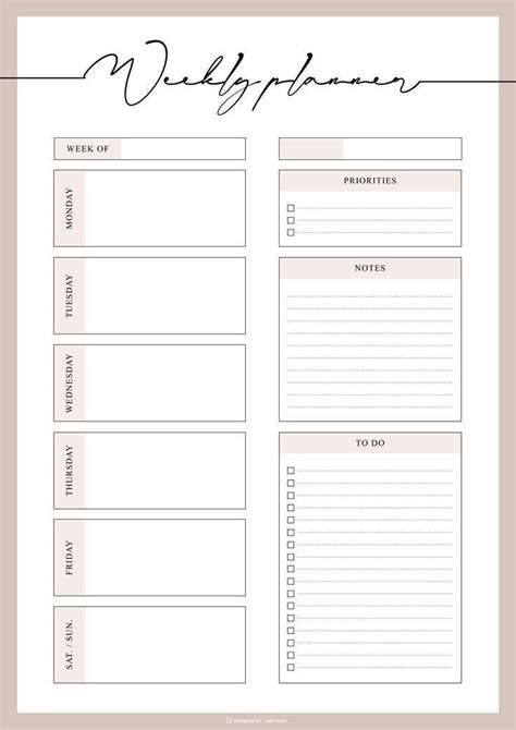 Weekly planner | Study planner, Study planner printable, Daily planner template