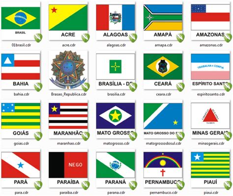 Bandeiras dos Estados do Brasil Vetorizadas | O mundo dos vetores