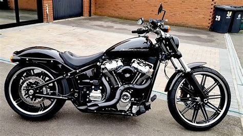 Harley Davidson Breakout Exhaust / Softail Big Radius Black or Chrome ...