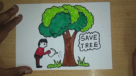 Save Trees Drawing Easy