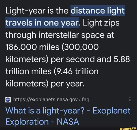 Light-year is the distance light travels in one year. Light zips through interstellar space at ...