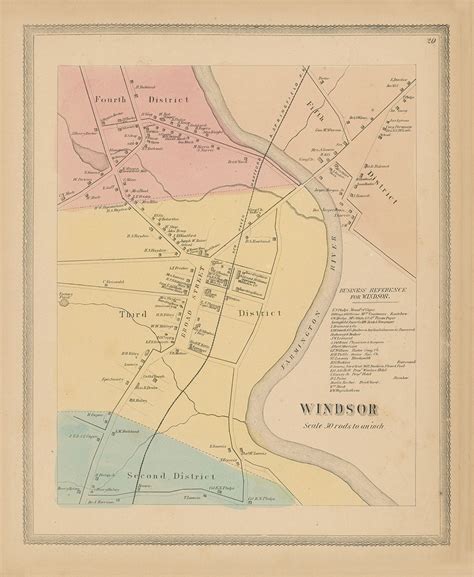 WINDSOR Village, Connecticut, 1869 Map, Replica or GENUINE ORIGINAL