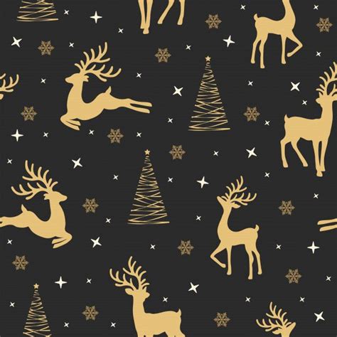 Christmas Seamless Pattern With Reindeer Background in 2020 | Christmas ...