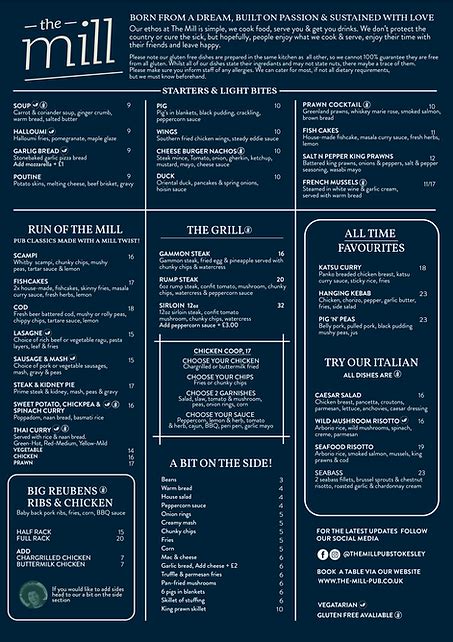 MENUS | The Mill