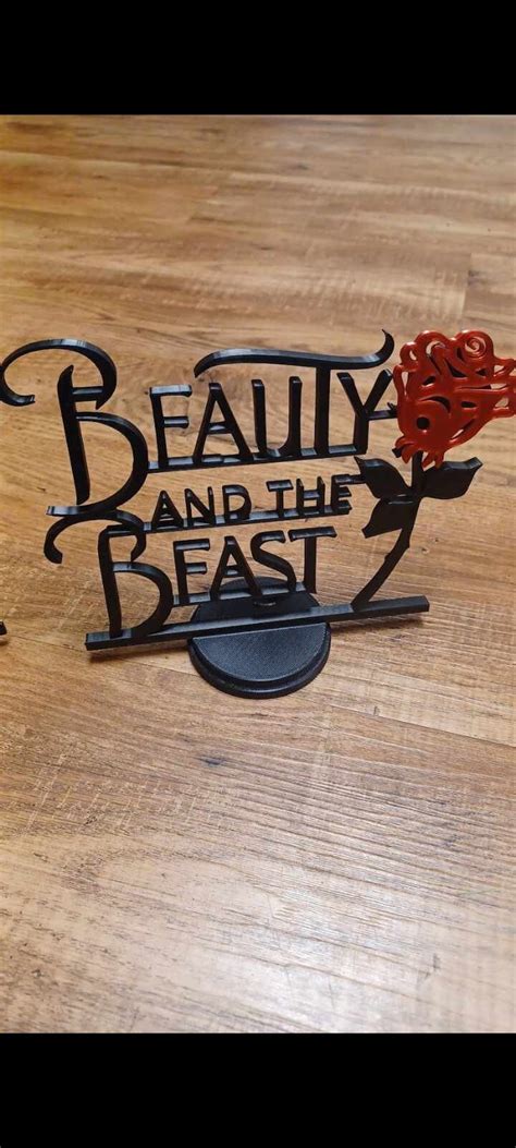 Beauty and the Beast Logo Centerpiece Birthday Wedding Cake Topper ...