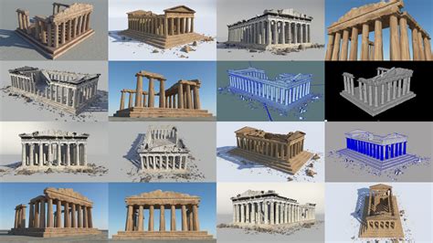 3D model Parthenon set of 3 | CGTrader