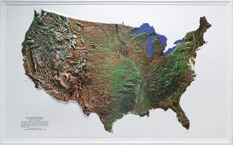 US Satellite 3D Raised Relief Map – GeoMart