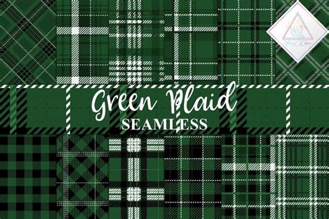 Seamless Green Plaid Digital Paper